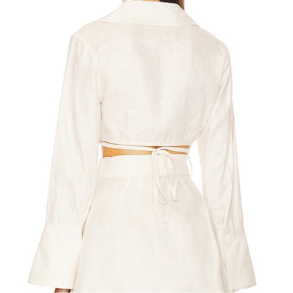 Revolve Matthew Bruch Long Sleeve Wrap Crop Top NEW XS - Picture 2 of 3